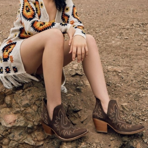 NWT Myra Boho Western Leather Ankle Booties - Picture 12 of 12